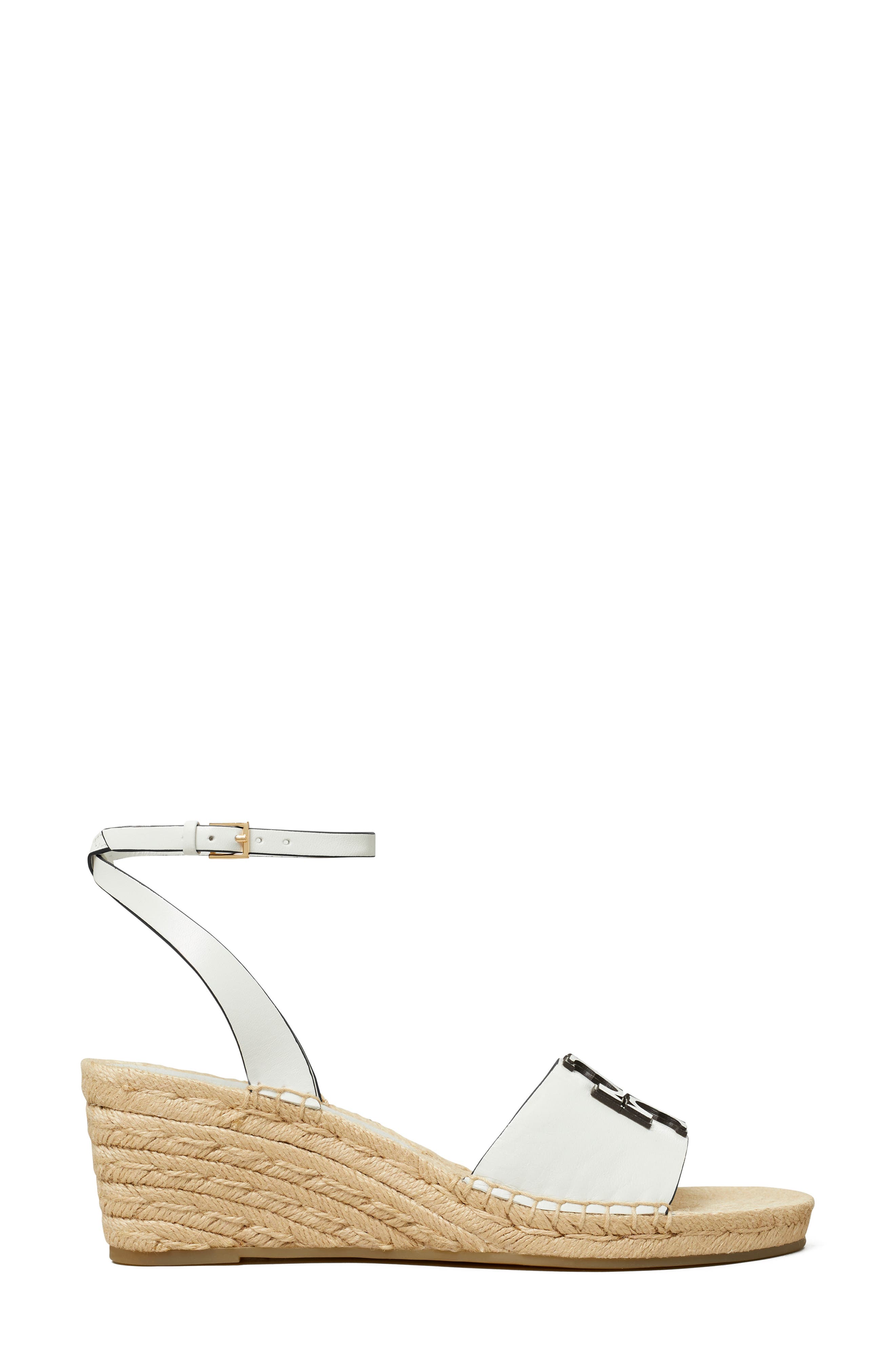 Tory Burch Ines Ankle Strap Espadrille Platform Wedge Sandal, Alternate, color, Gardenia
