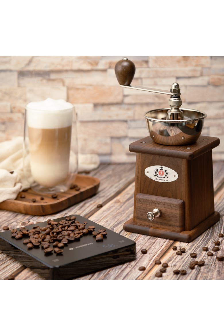 Santos Manual Hand Crank Coffee Mill and Grinder, Alternate, color, Brown