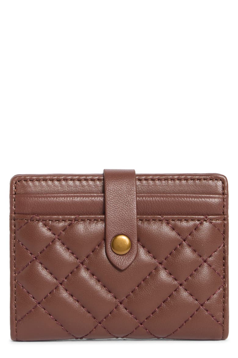 Brixton Leather Card Case, Main, color, MEDIUM RED