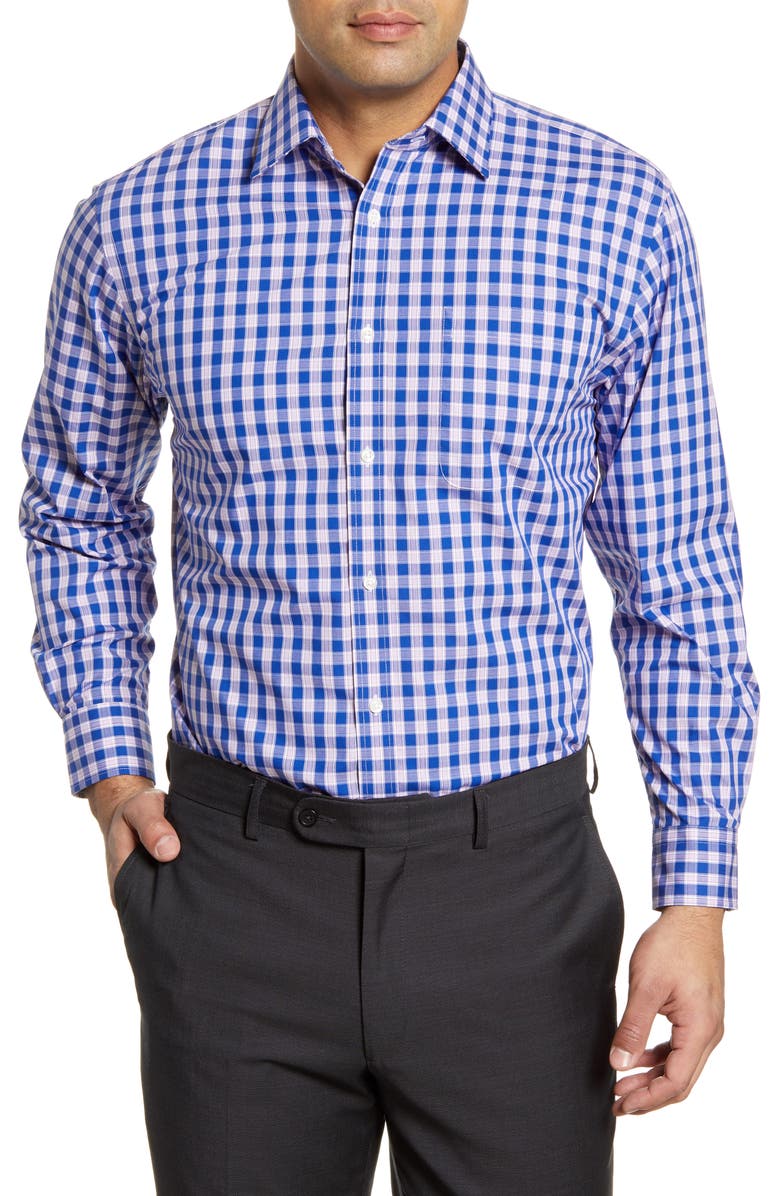 NORDSTROM MEN'S SHOP Traditional Fit Non-Iron Check Dress Shirt, Main, color, 