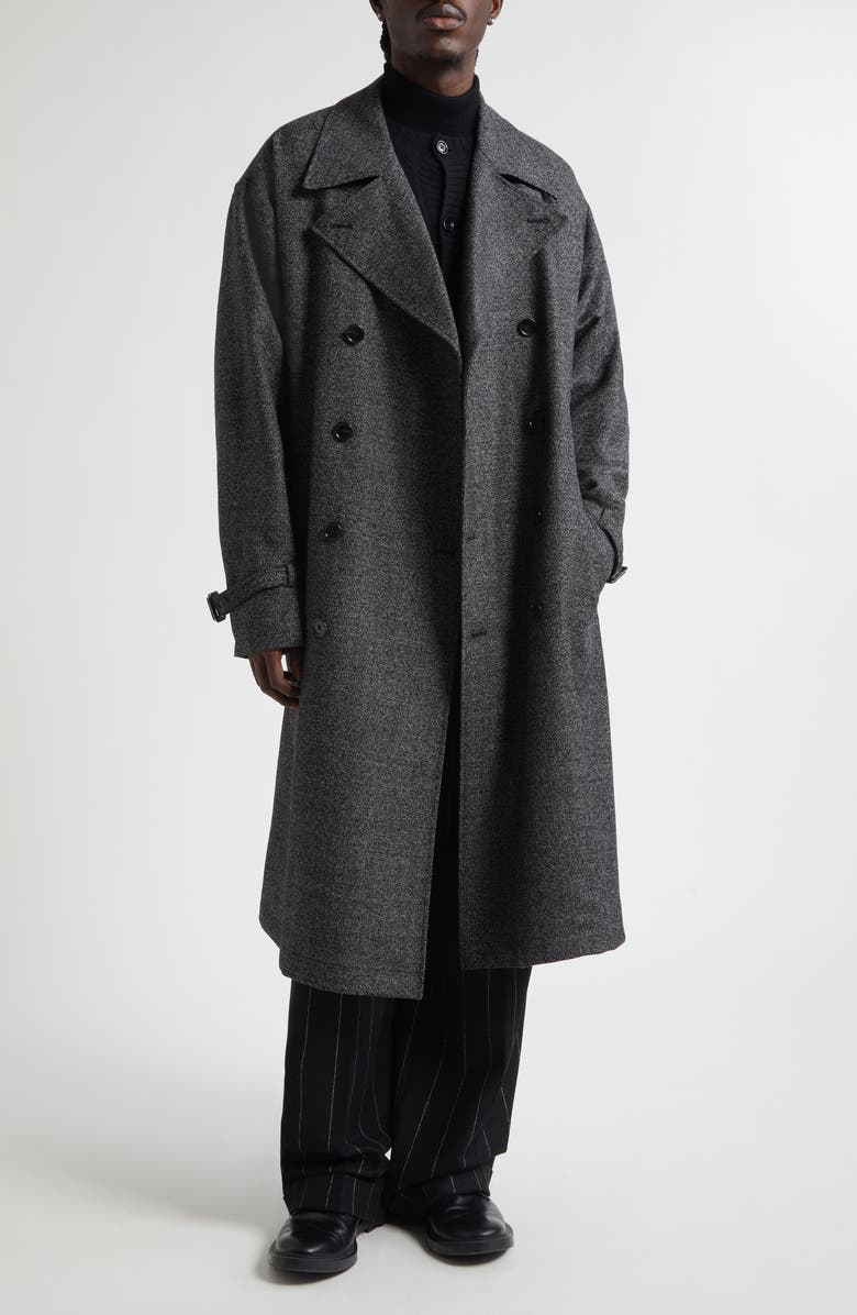 Dolce&Gabbana Virgin Wool Blend Trench Coat, Alternate, color, S8031 Fantasia Non Stampa