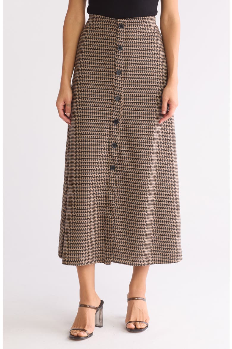 Front Button Boot Skirt, Main, color, BLACK/ CAMEL/ GREY GEO