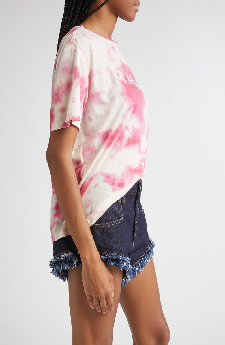 Isabel Marant Étoile Zewel Tie Dye Logo T-Shirt, Alternate, color, Pink