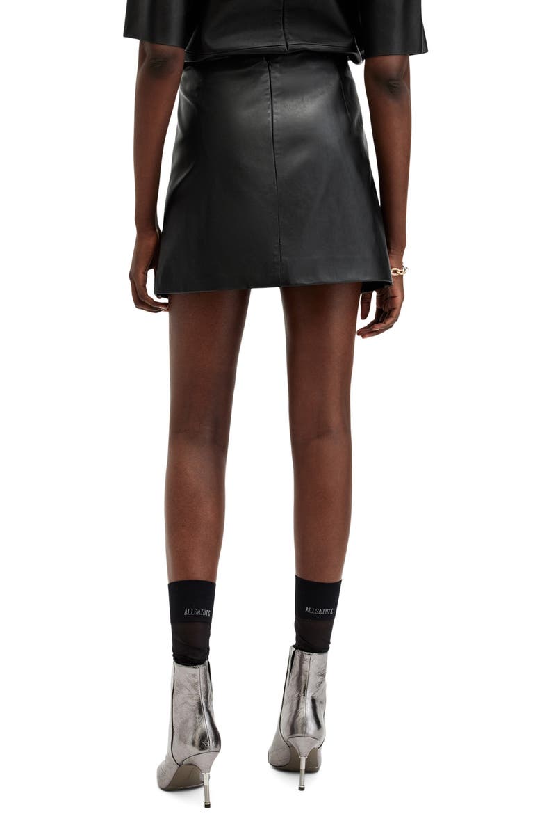 Renai Leather Miniskirt, Alternate, color, BLACK