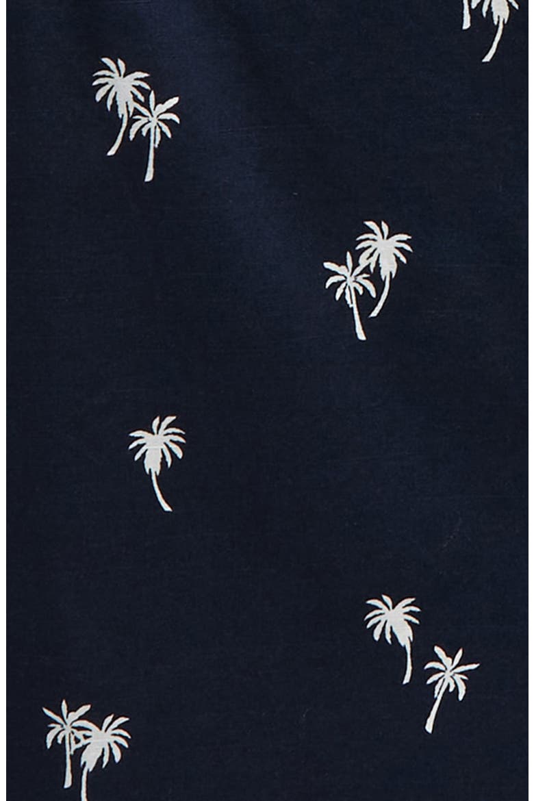 Kids' Paradise Palms Short Sleeve Cotton Button-Up Shirt, Alternate, color, NAVY