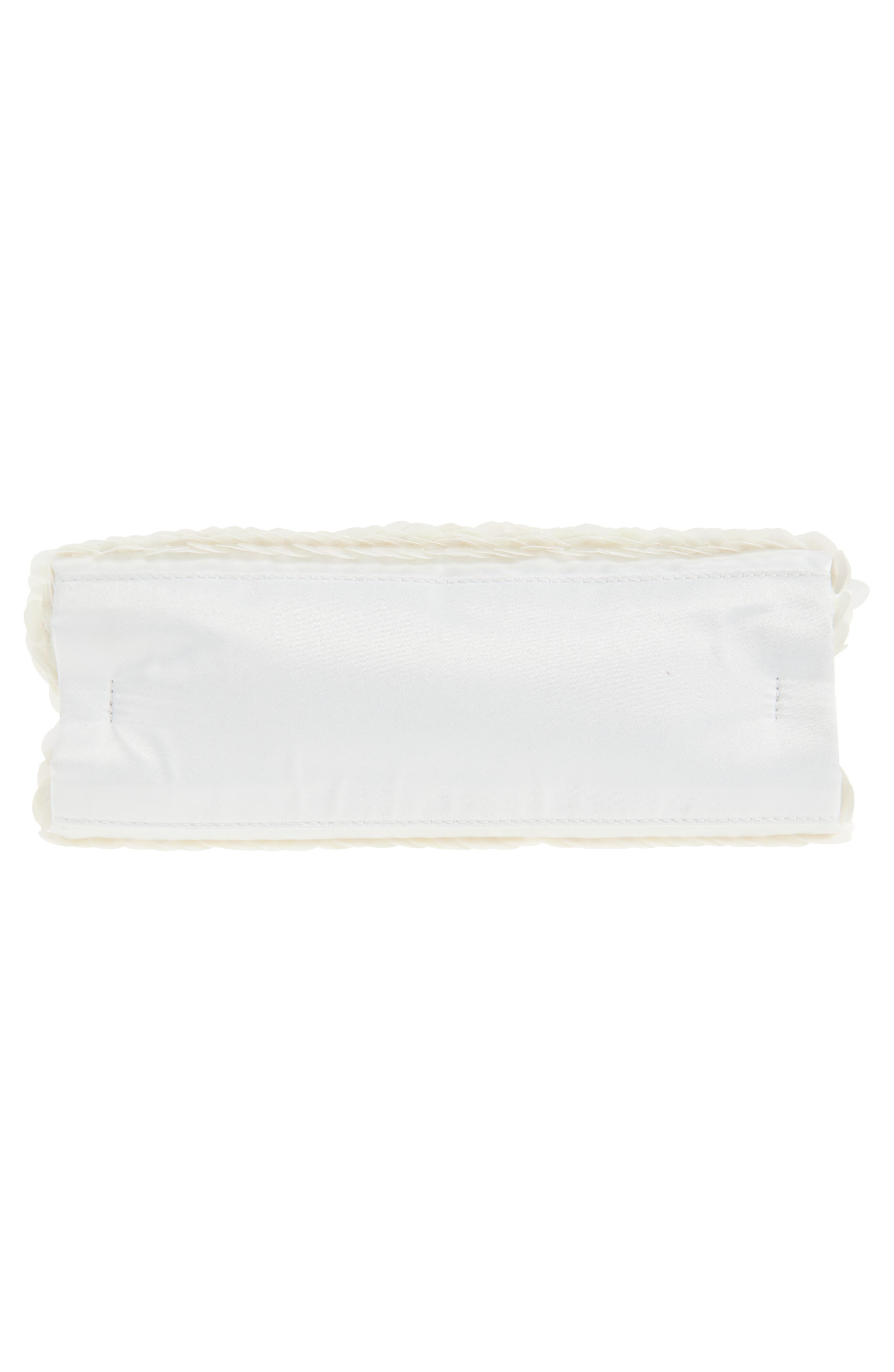 Stella McCartney Mini Falabella Sequin Drawstring Bag, Alternate, color, White