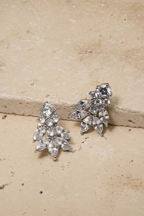 Untamed Petals Carla Crystal Stud Earrings In Metallic