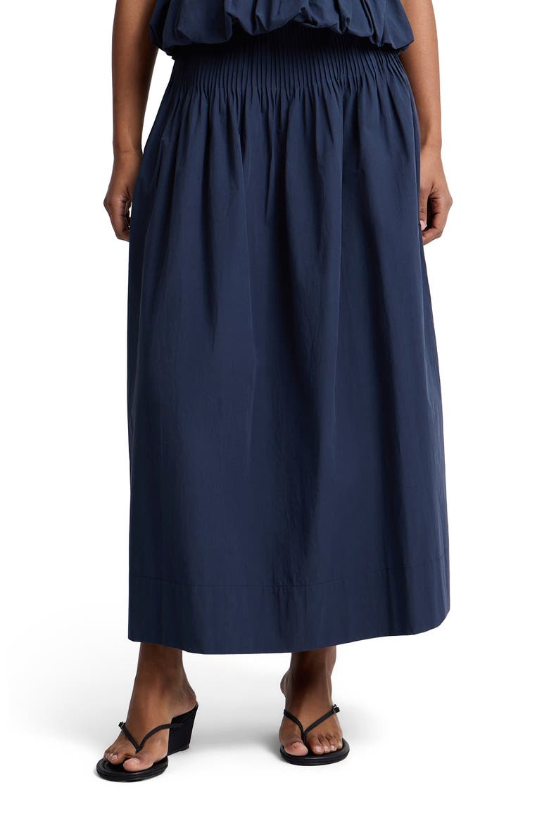 Full Pintuck Skirt, Alternate, color, Noir Navy