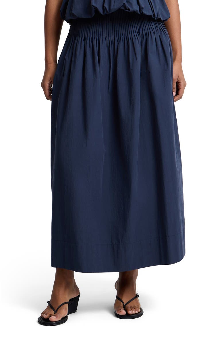 Onia Full Pintuck Skirt, Alternate, color, Noir Navy