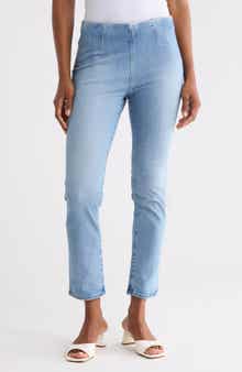Mari High Waist Crop Slim Straight Leg Jeans