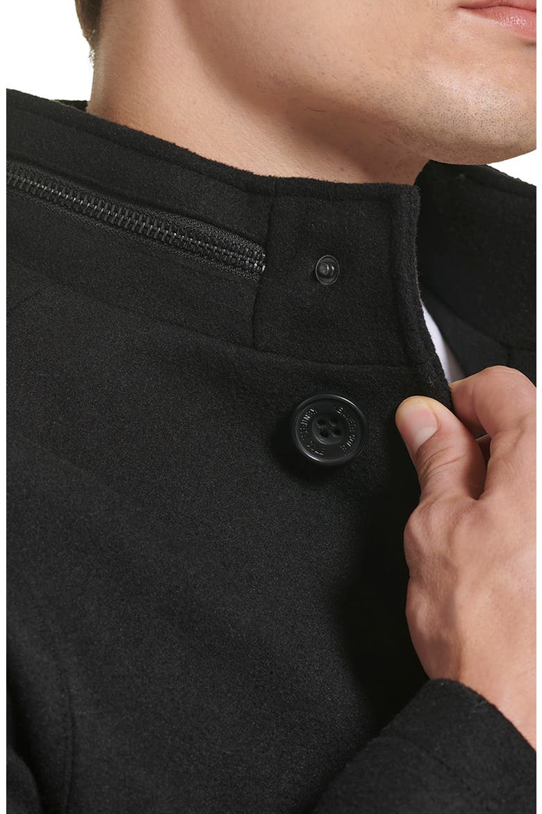 Melton Walker Coat, Alternate, color, BLACK