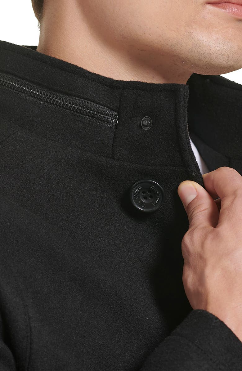 Kenneth Cole New York Melton Walker Coat, Alternate, color, Black
