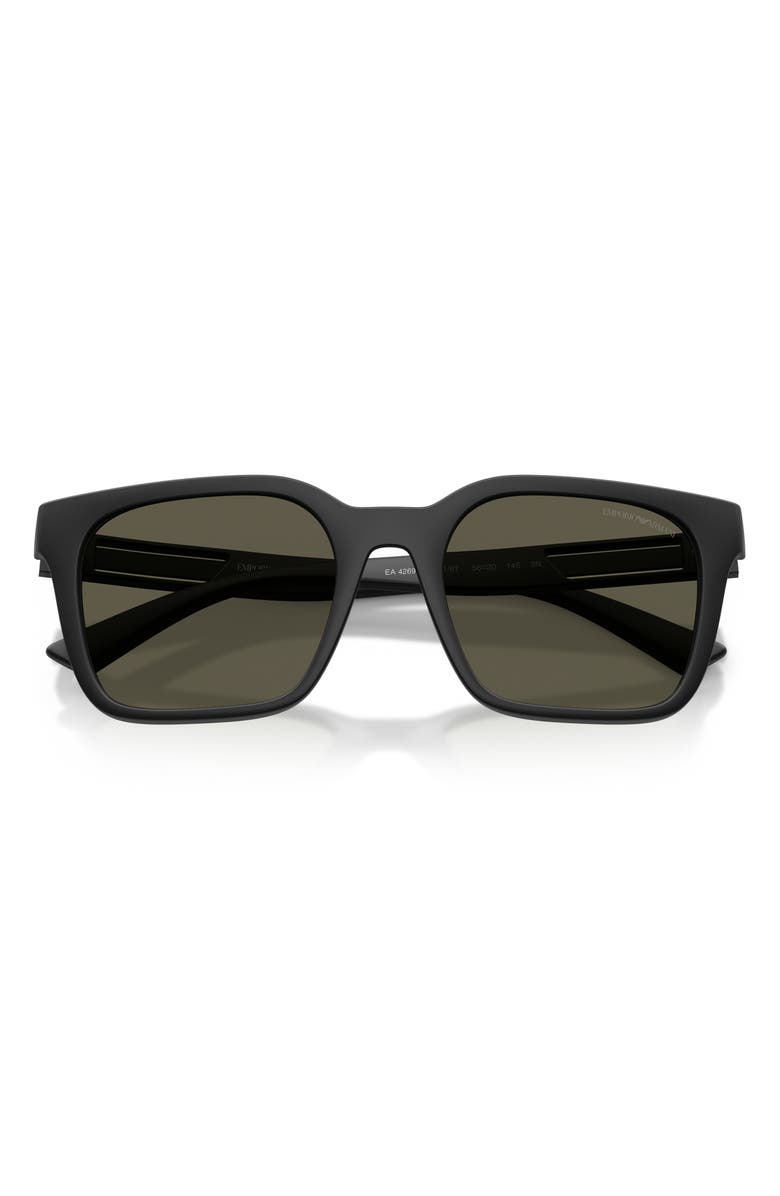 Emporio Armani 56mm Square Sunglasses, Alternate, color, Matte Black / Dark Grey
