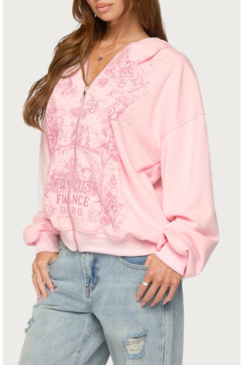 France 1980 Graphic Full Zip Hoodie, Alternate, color, LIGHT-PINK