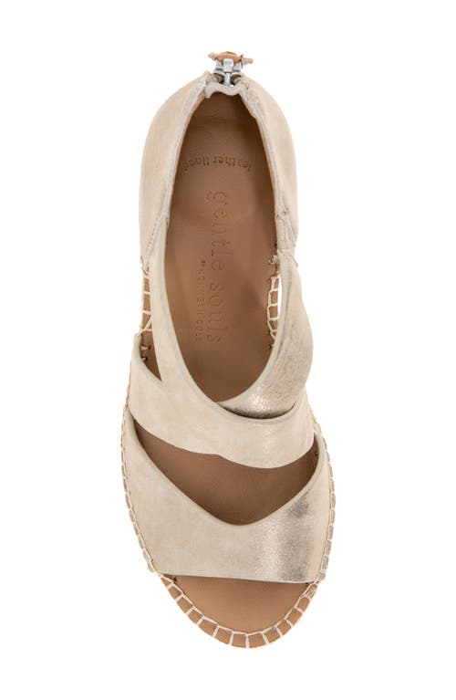 Gentle Souls By Kenneth Cole Corinne Wedge Sandal In Gravel Leather
