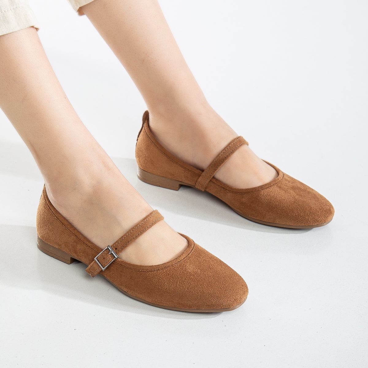 Emilie Mary Jane Flat, Alternate, color, Cognac