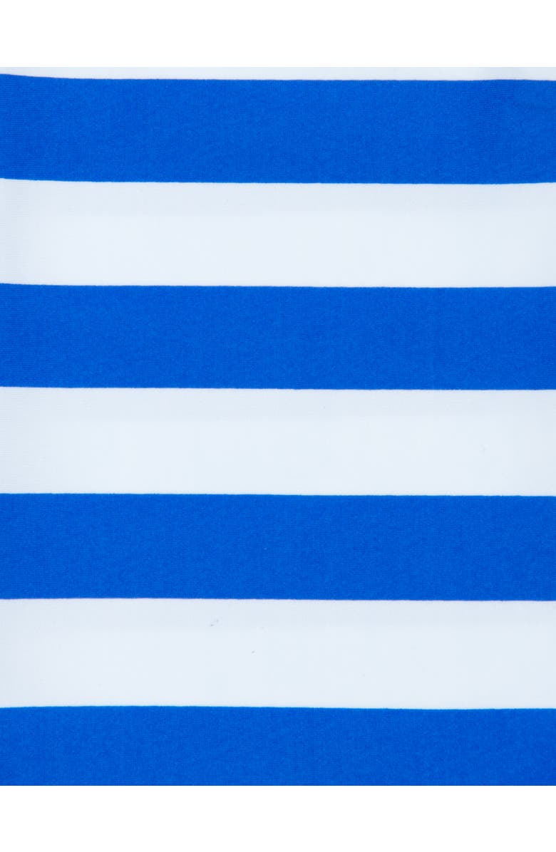 Leveret Baby One-Piece Rashguard, UPF 50+ Sun Protection Swimwear, Alternate, color, Striped Blue & White