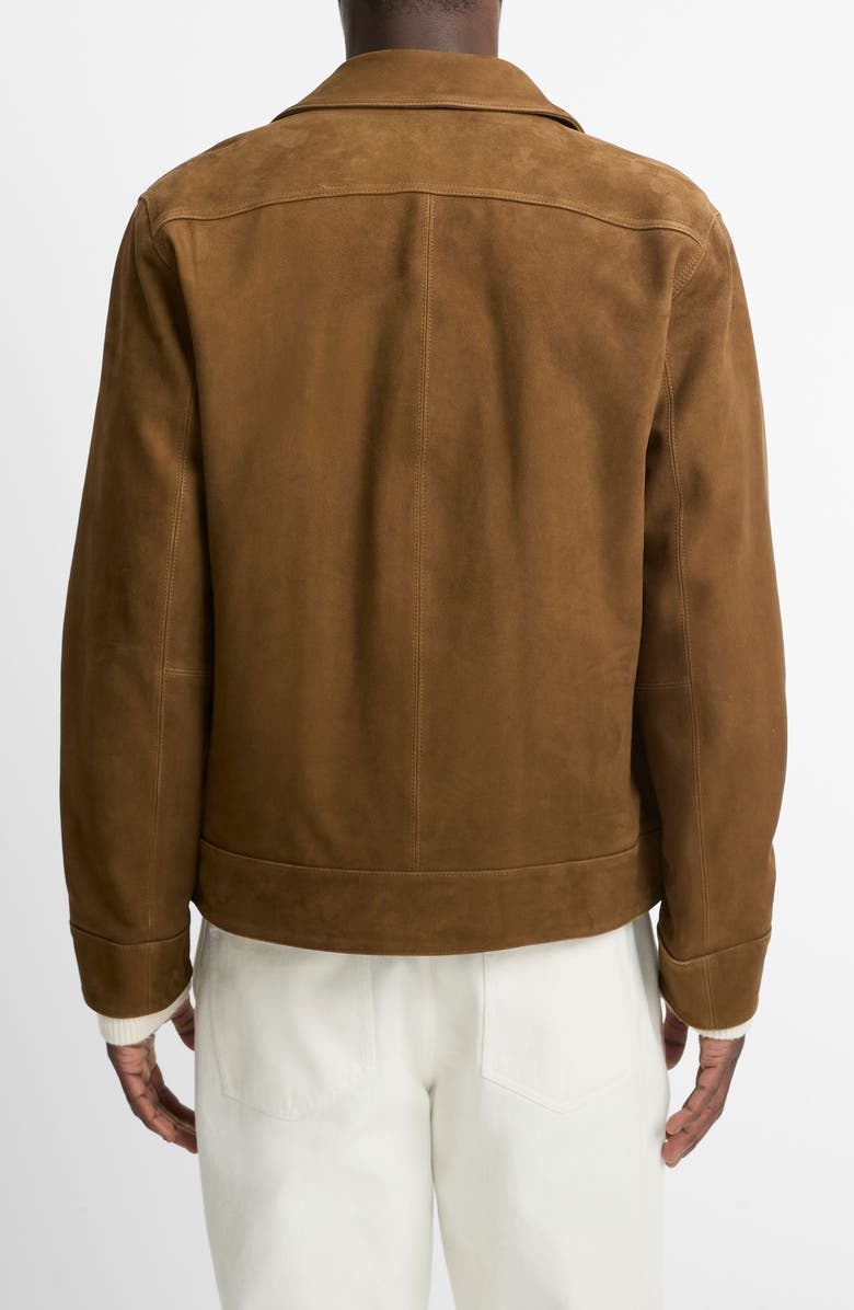 Vince Suede Short Jacket with Removable Genuine Shearling Collar, Alternate, color,