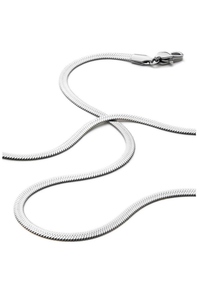 Herringbone Chain Necklace, Alternate, color, SILVER