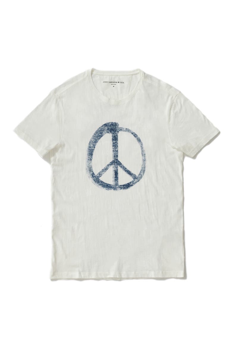 Peace Sign Short Sleeve Graphic Tee, Main, color, SALT