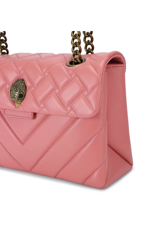 Kurt Geiger London Kensington Quilted Leather Shoulder Bag In Open Pink