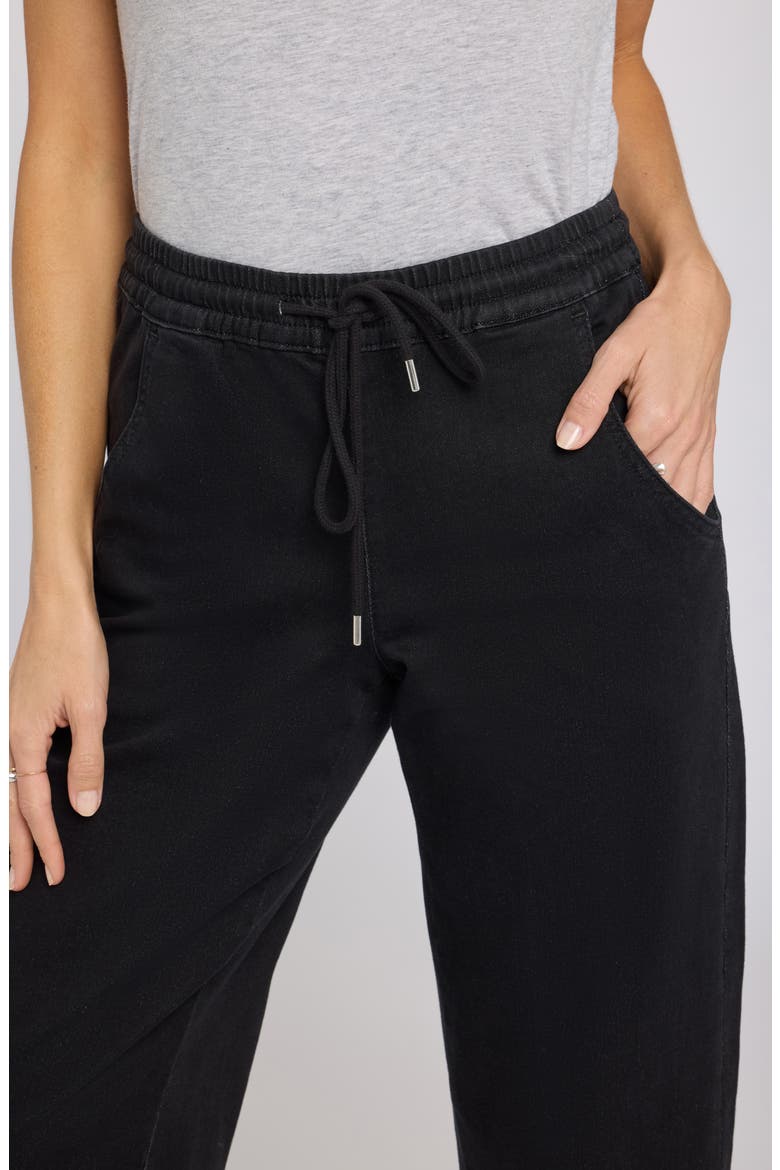 Relaxed Drawstring Wide Leg Jeans, Alternate, color, WASHED BLACK