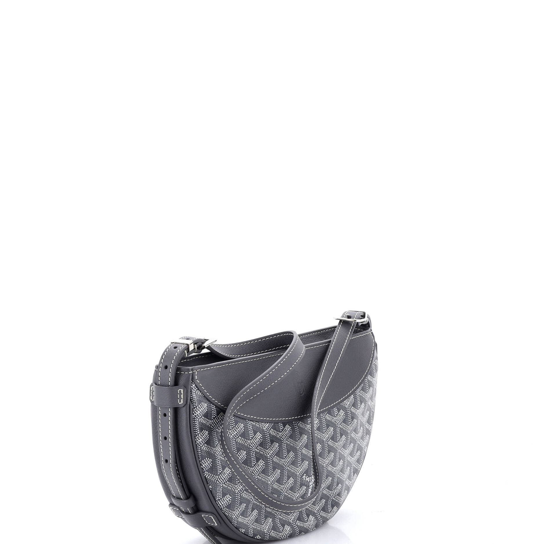 Pre-Owned Goyard Hirondelle Shoulder Bag Coated Canvas and Leather, Alternate, color, Gray