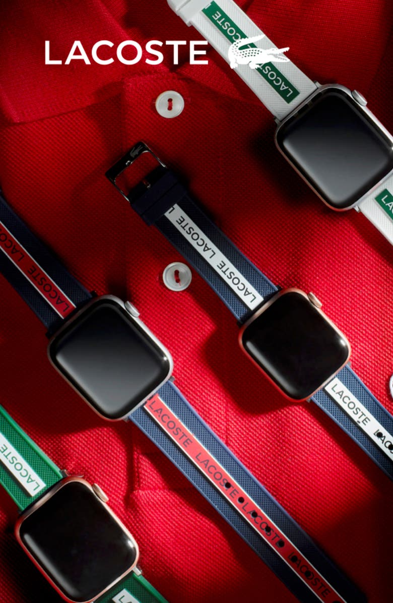 Lacoste Striping Silicone 20mm Apple Watch<sup>®</sup> Watchband, Alternate, color, 