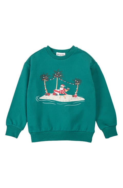 Kids' Hawaiian Santa Print Fleece Sweatshirt (Little Kid & Big Kid)