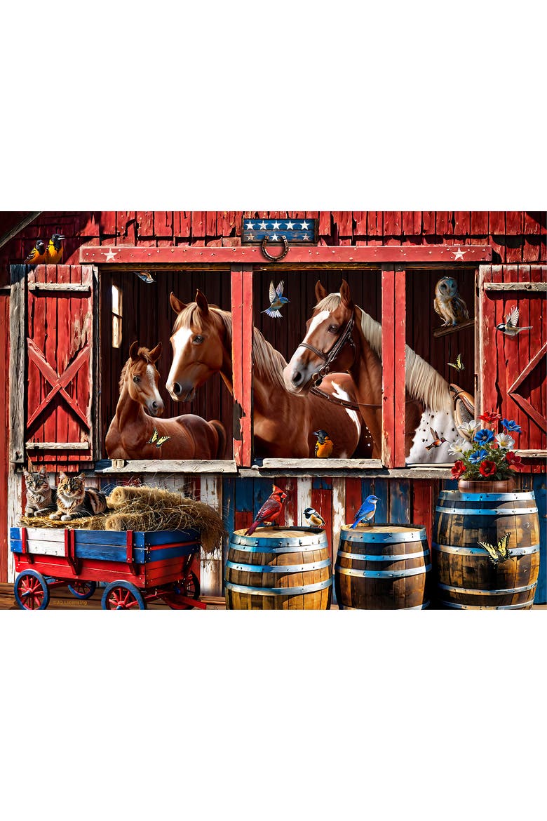 Horse Barn 500 piece Jigsaw Puzzle for Adults Large Pieces, Alternate, color, Multicolor