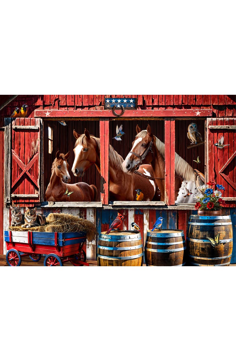 Sunsout Horse Barn 500 piece Jigsaw Puzzle for Adults Large Pieces, Alternate, color, Multicolor