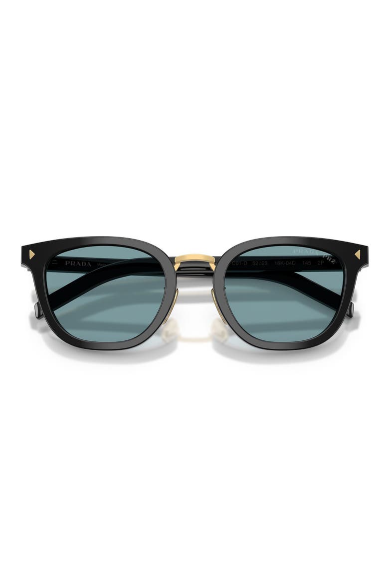 49mm Polarized Cat Eye Sunglasses, Alternate, color, BLACK / GREEN POLAR