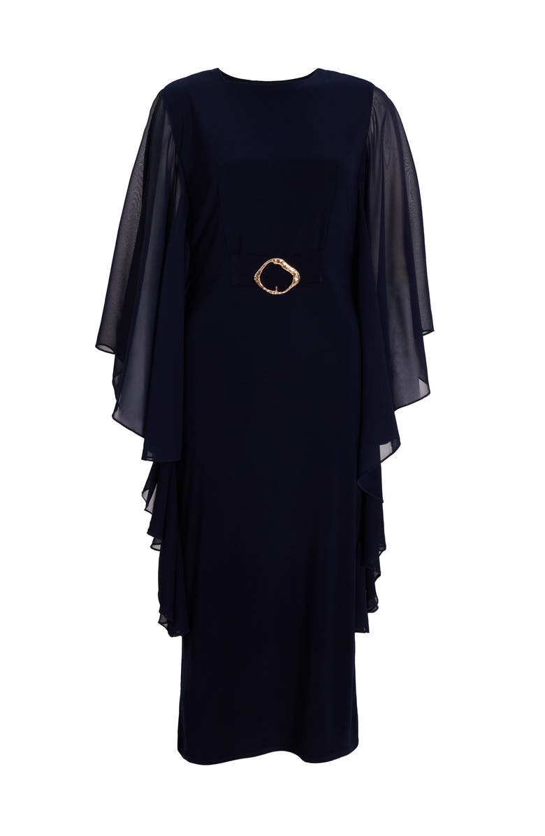 QUIZ Chiffon Frill Midi Dress, Alternate, color,