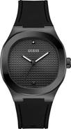 GUESS Headline Silicone Strap Watch, 42mm