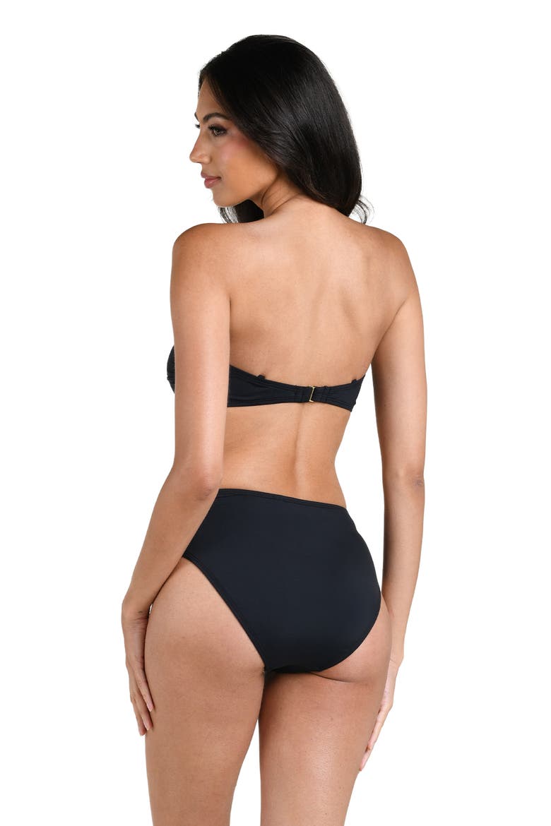 Island Goddess Bandeau Bikini Top, Alternate, color, BLACK