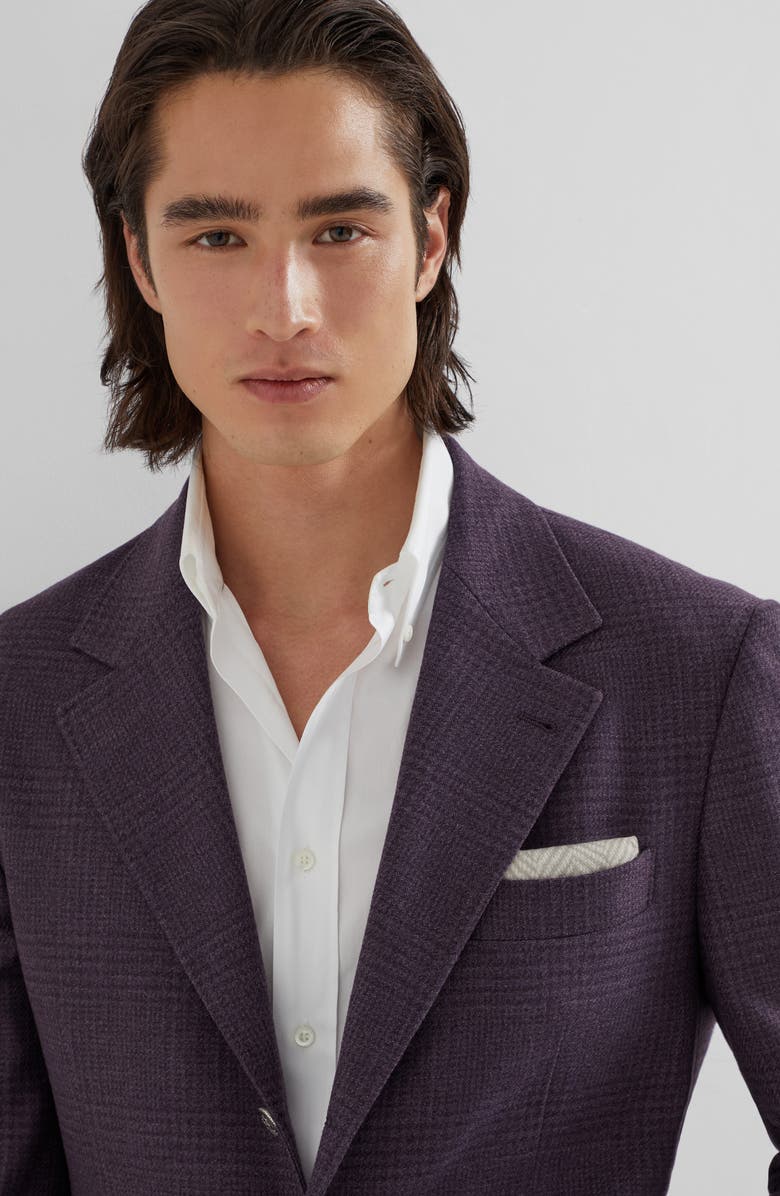 Brunello Cucinelli Blazer with metal buttons, Alternate, color, Burgundy