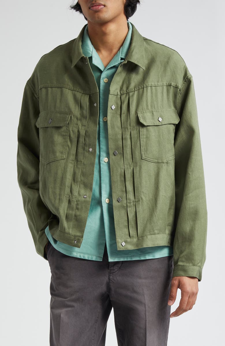 【新品未使用】visvim LIEUTENANT MATOI JKT OLIVE VISVIM 101XX Linen & Wool Trucker Jacket | Nordstrom