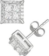 FUZION CREATIONS Pavé Cubic Zirconia Stud Earrings