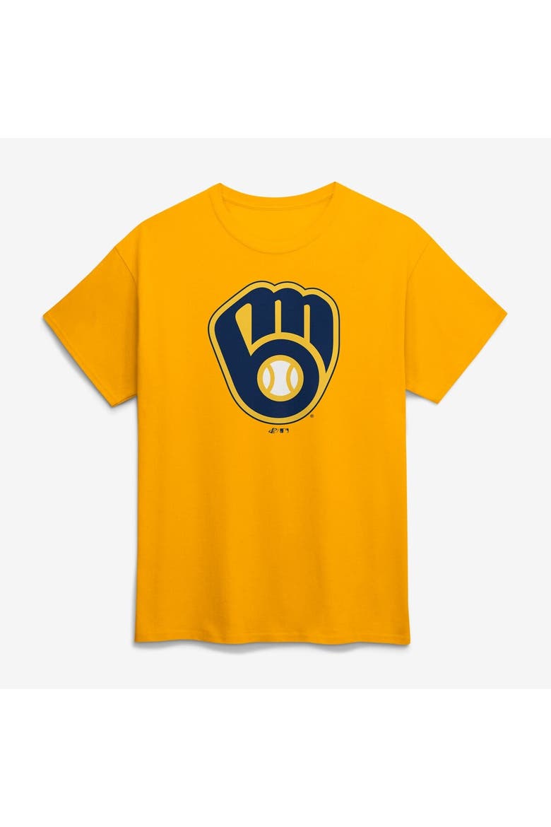 Men's Logo Athletic Gold Milwaukee Brewers Official Logo T-Shirt, Main, color, Gold