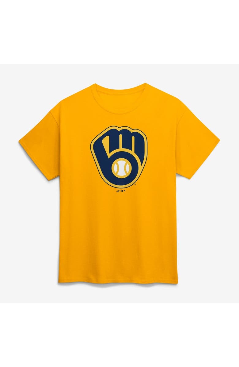 Logo Athletic Men's Logo Athletic Gold Milwaukee Brewers Official Logo T-Shirt, Main, color, Gold