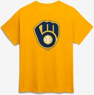 Logo Athletic Men's Logo Athletic Gold Milwaukee Brewers Official Logo T-Shirt