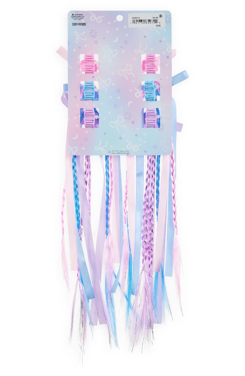 Capelli New York Kids' Assorted 6-Pack Tinsel Faux Hair Extensions, Alternate, color, Pale Multi