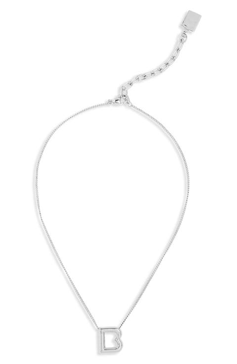 B Initial Pendant Necklace