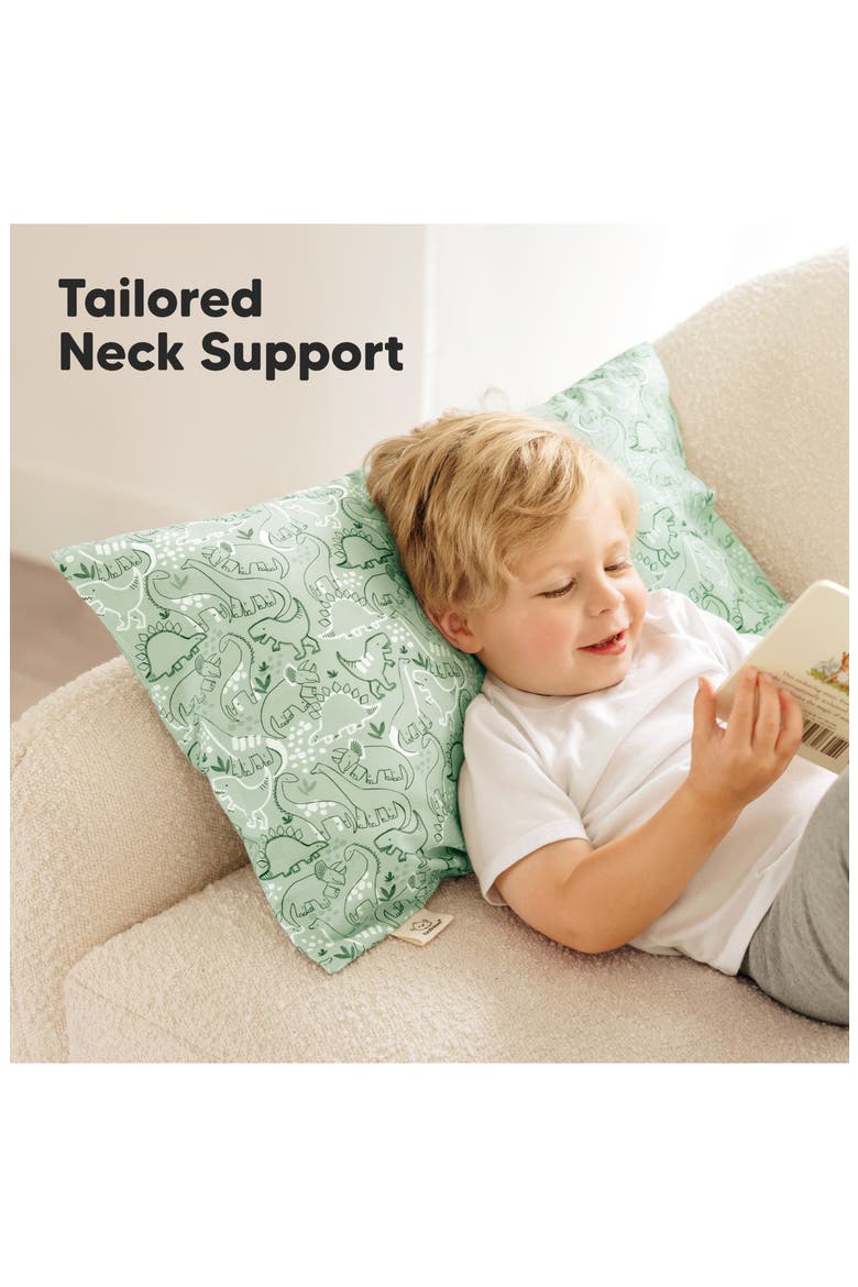 Jumbo Toddler Pillow with Pillowcase, Alternate, color, DinoDood