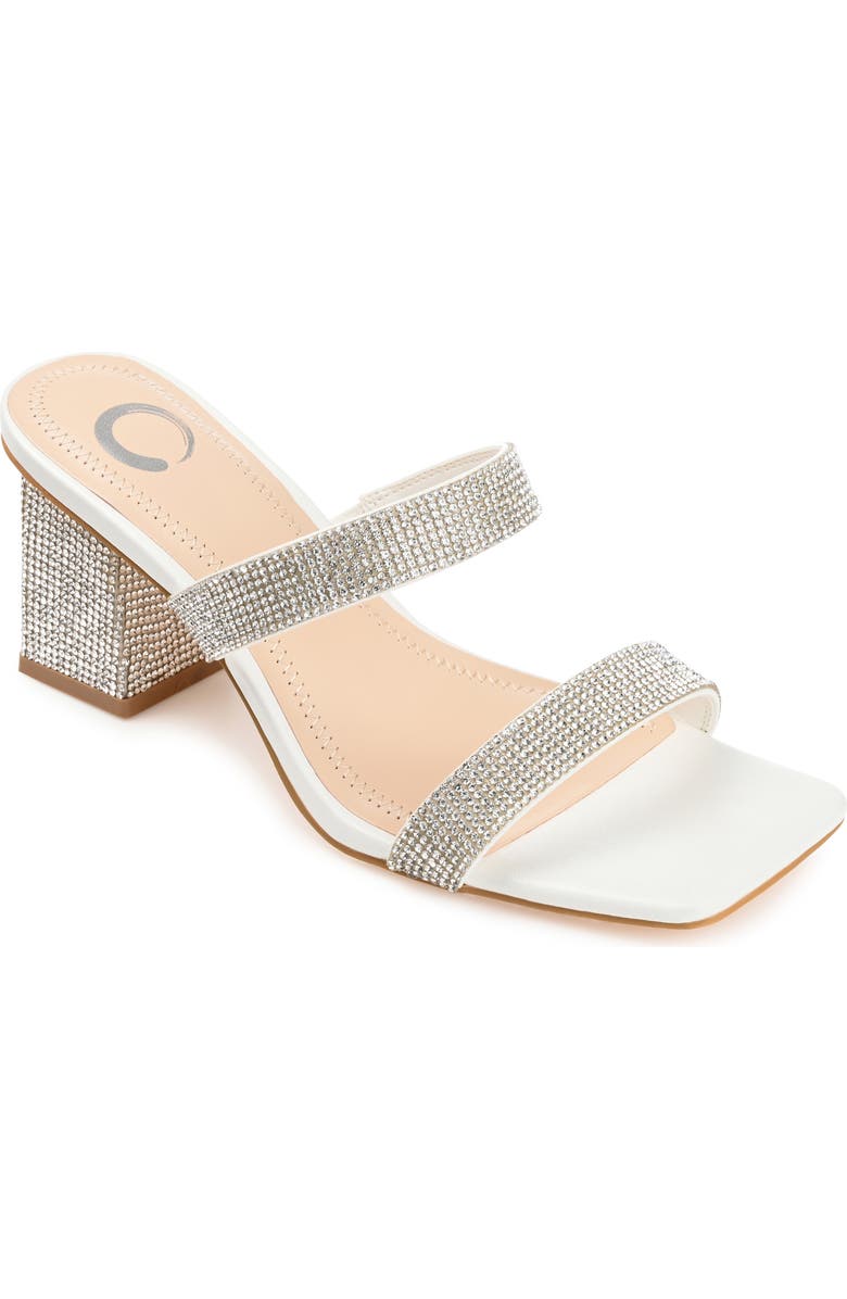 Journee Collection Shandee Heeled Sandal, Main, color, White