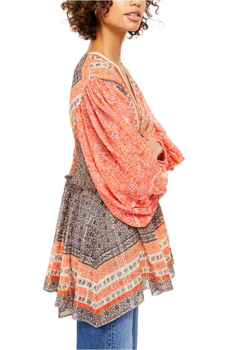 Free People Aliya Long Sleeve Print Tunic, Alternate, color, 