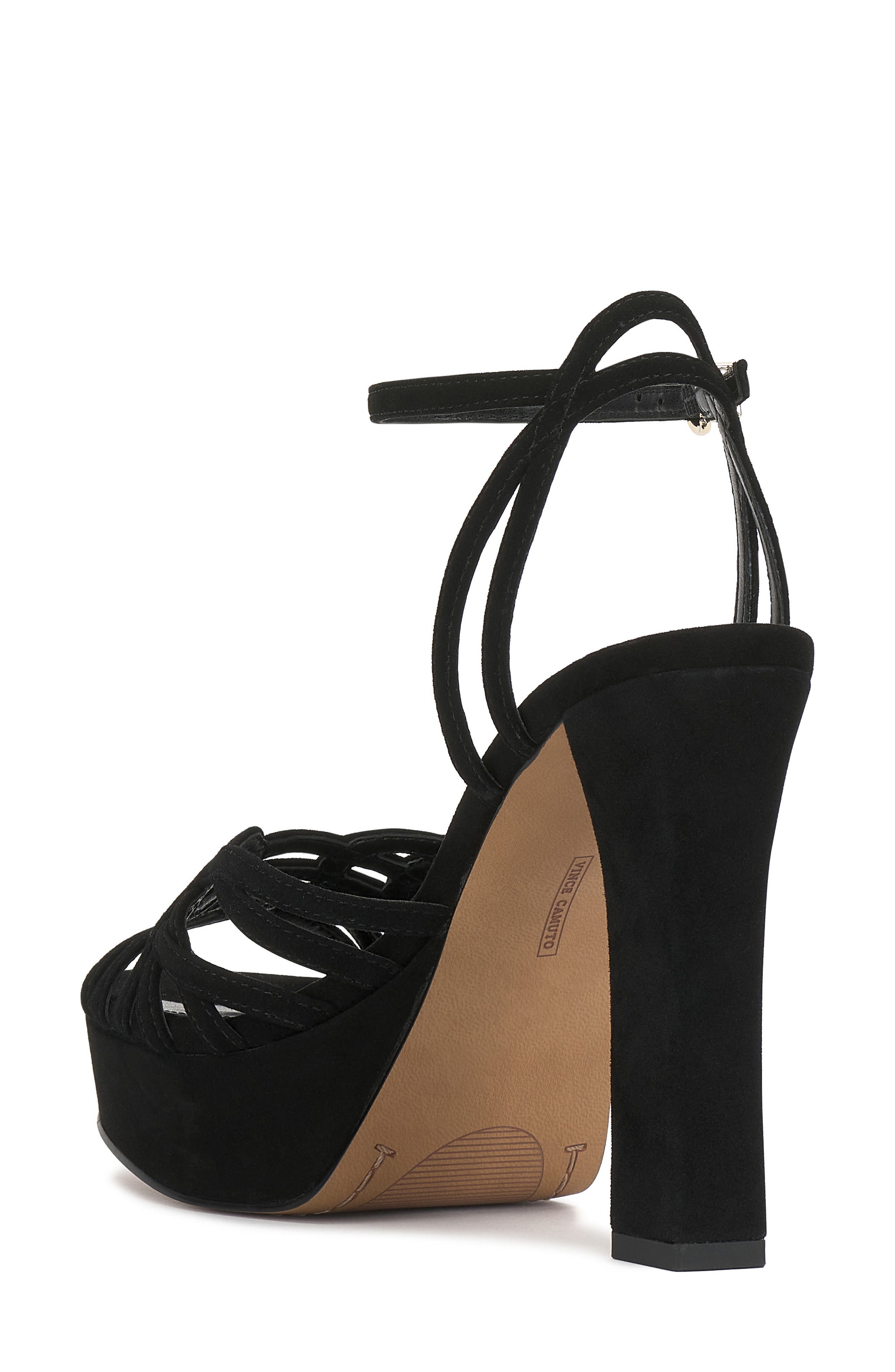 Imagine by Vince Camuto Samlee Platform Ankle Strap Sandal, Alternate, color, Black Suede