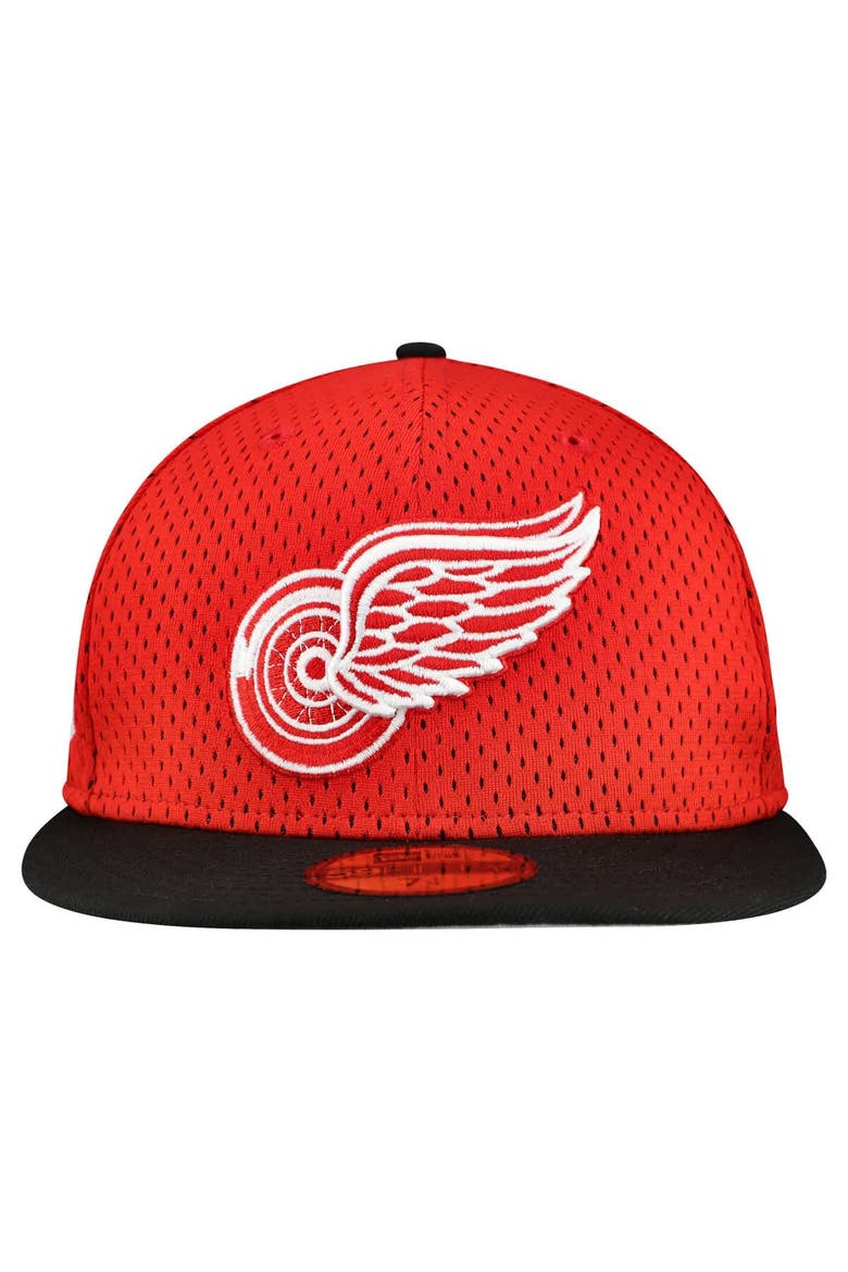 Men's New Era Red/Black Detroit Red Wings Mesh Crown Two-Tone 59FIFTY Fitted Hat, Alternate, color, Red