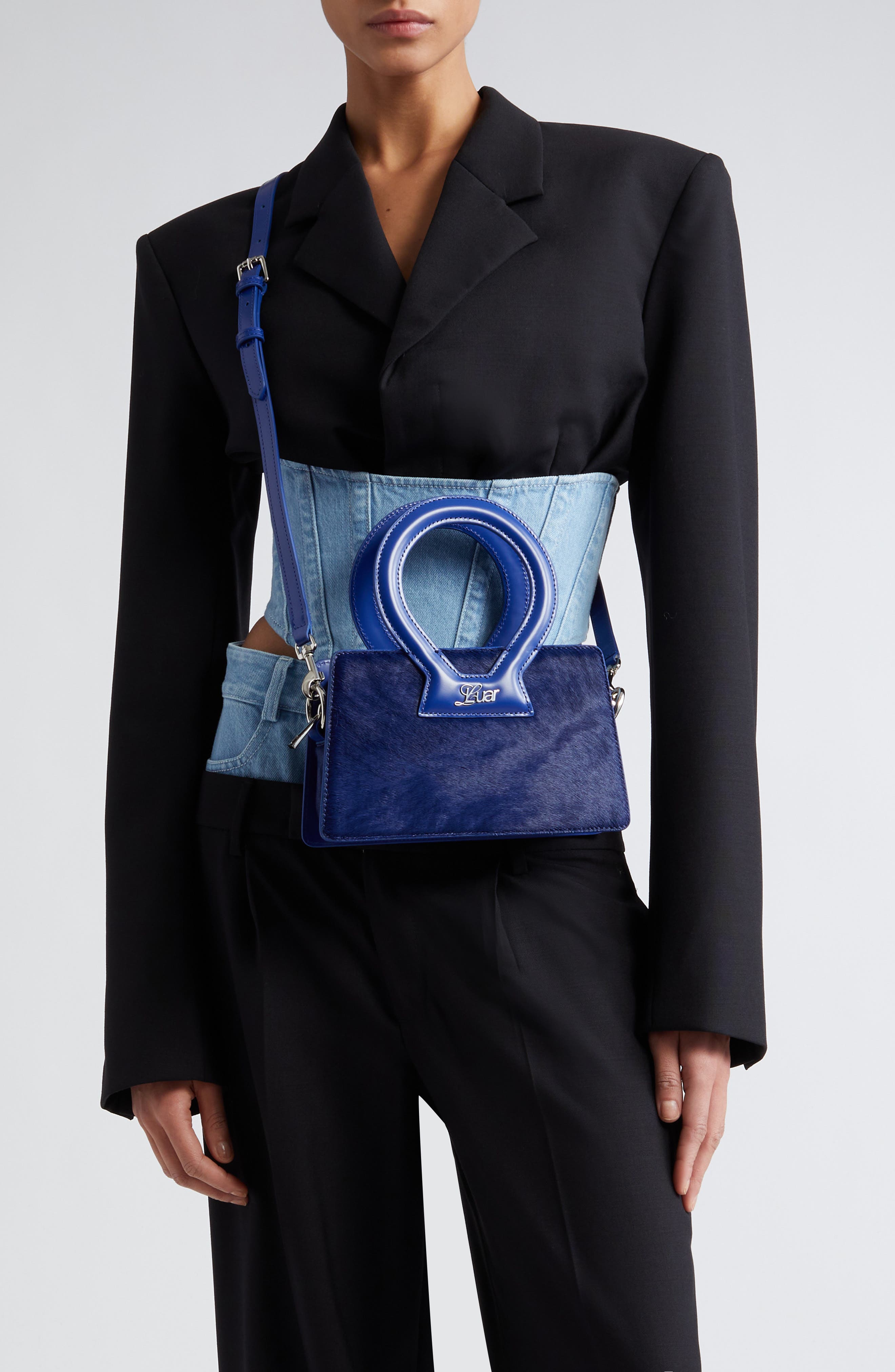 Luar Small Ana Genuine Calf Hair Top Handle Bag, Alternate, color, 