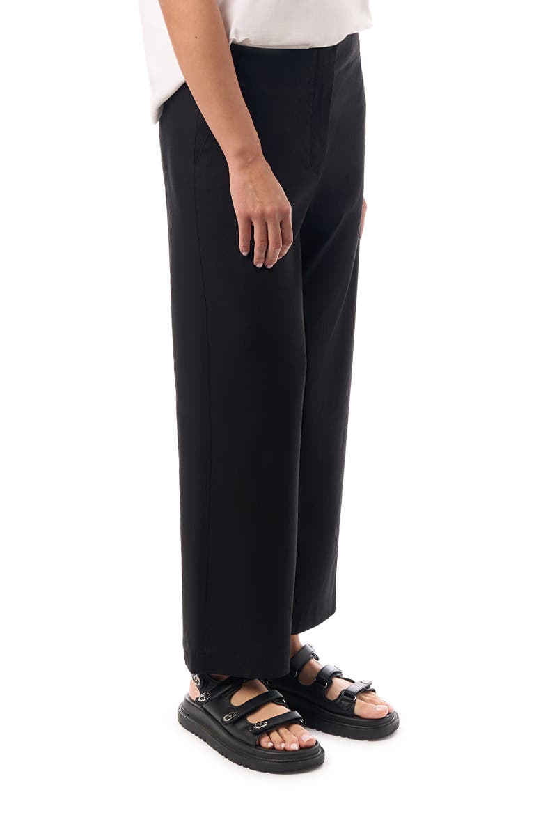 Linen Blend Crop Trouser, Alternate, color, Black
